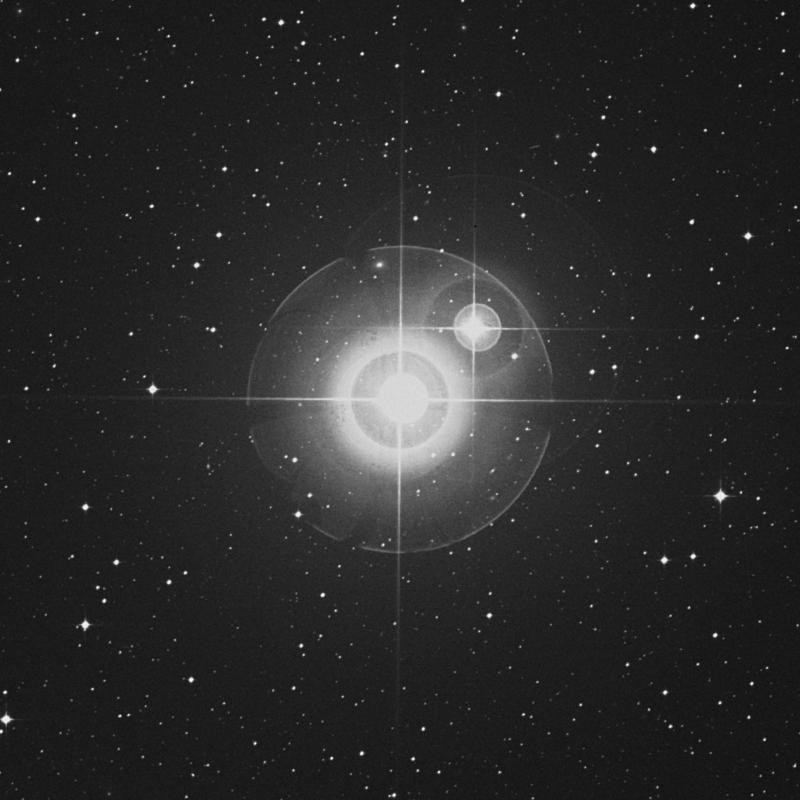 Zubenelgenubi | Digitized Sky Survey DSS Zubenelgenubi ist schon in einem kleinen Teleskop als Doppelstern zu erkennen.