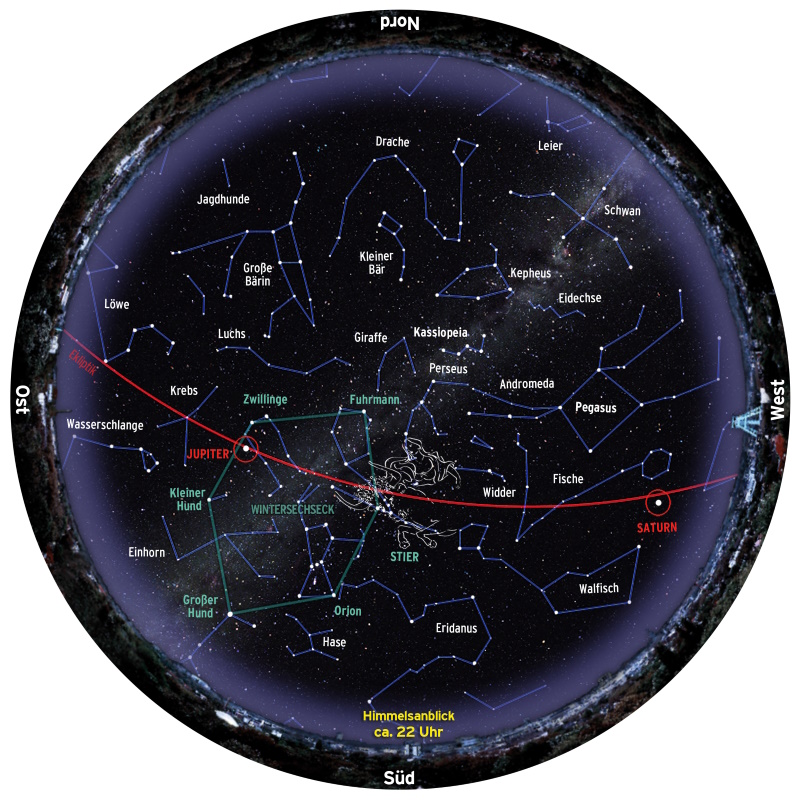 Sternkarte Dezember 2025 | Planetarium Bochum
