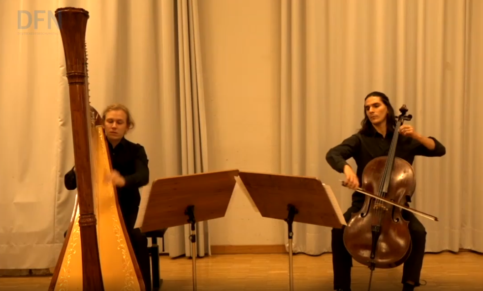 Jan Henryk Rentel (Harfe) und Sati-Noah Jimenez (Cello) | 2020 / UB Rostock